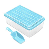 Wresetly Ice Cube Tray Easy Release Trays Spill Proof Container Scoop Blue