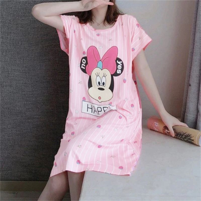 Printed Nightwear For Women Sleepwear  (Light Pink)