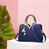 Blue Geometric Handbag: Stylish, Casual, Adjustable, Modern Fashion Charm - Shop N Save