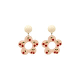 Pink &amp; Goldtone Cherry Drop Earrings: Elegant Nature-Inspired Style - Shop N Save
