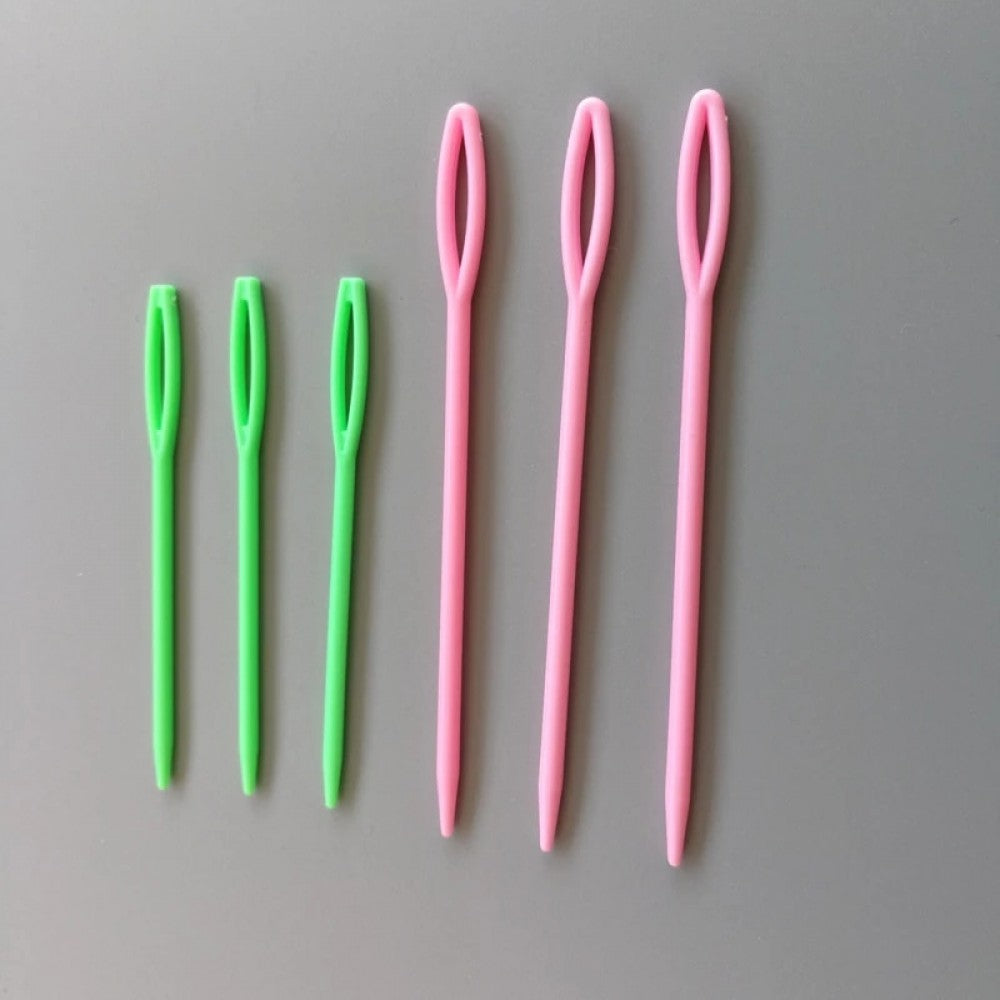 6 Pcs ABS plastic big eye needle factory direct U shaped twist needle Multicolor