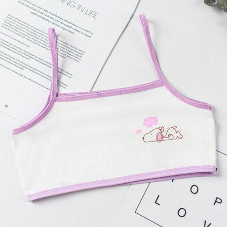 Soft Cotton Student Girl Bra Cartoon - Purple - Shop N Save