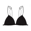 Triangle Cup Front Buckle Spaghetti Strap Bra - Black - Shop N Save
