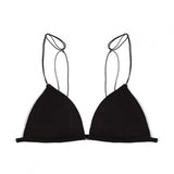 Triangle Cup Front Buckle Spaghetti Strap Bra - Black - Shop N Save