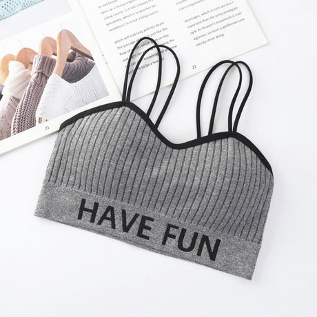 Seamless Girl Sling Beauty Back Wrap Chest Ladies Vest Bra - Gray - Shop N Save