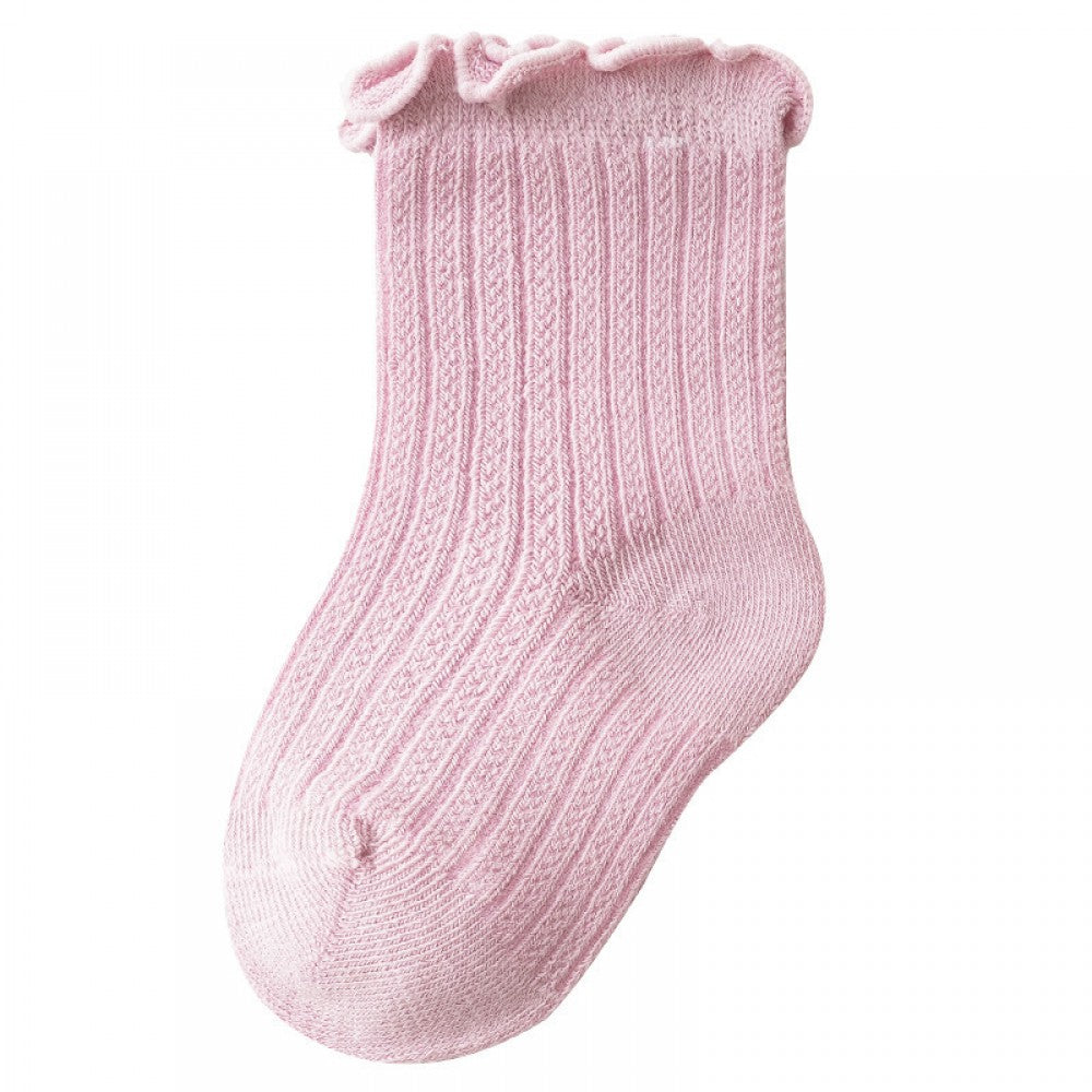 Newborn Thin Mesh Breathable Combed Cotton Lace Socks - Pink - Shop N Save