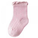 Newborn Thin Mesh Breathable Combed Cotton Lace Socks - Pink - Shop N Save