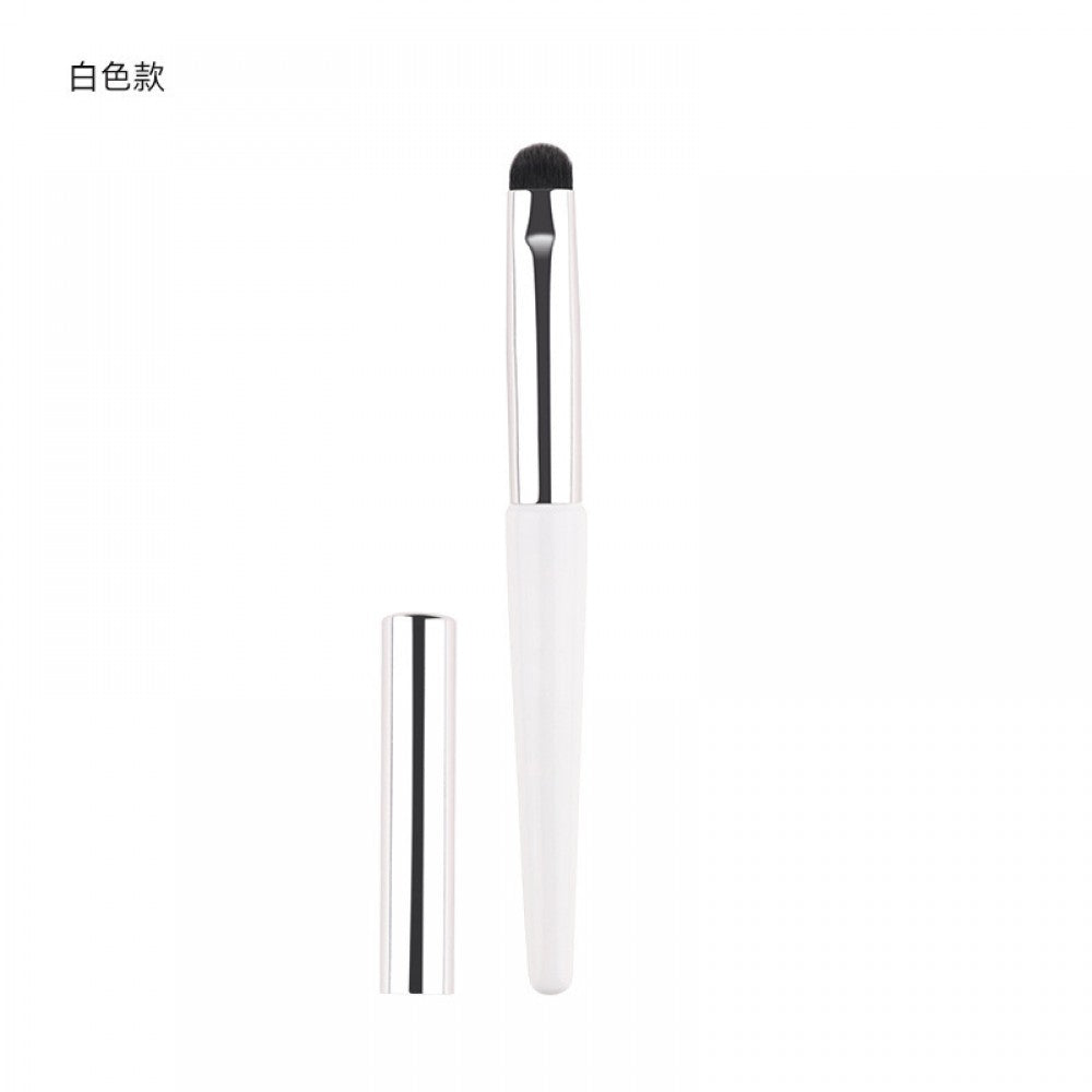 Synthetic Hair Make Up Lip Brush With Lid - White