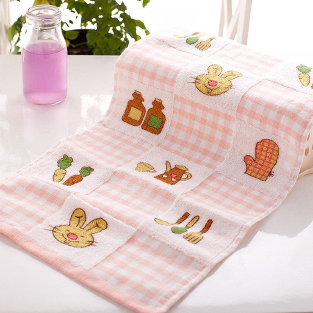 Printed Cartoon Pure Cotton New Born Towel - Pink - Shop N Save