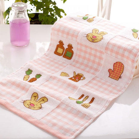 Printed Cartoon Pure Cotton New Born Towel - Pink - Shop N Save