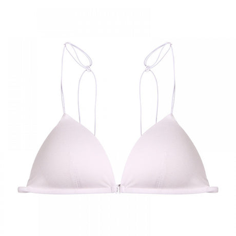 Triangle Cup Front Buckle Spaghetti Strap Bra - White - Shop N Save