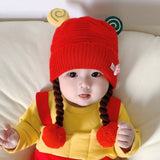 Ear Protection Wool Knitting Head Warm Windproof New Born Hat - Red - Shop N Save