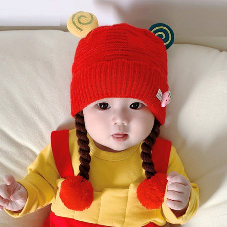 Ear Protection Wool Knitting Head Warm Windproof New Born Hat - Red - Shop N Save