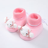 Cute High-Top Baby New Born Velvet Thickened Warm Cotton Shoes - Gray - Shop N Save