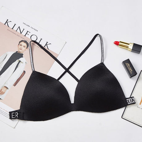 Summer Beautiful Back Cross Shoulder Straps Bra - Black - Shop N Save