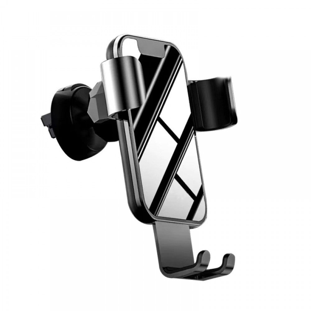 Air Vent Car Phone Holder - Square Shape Strong Grip Air Outlets Ball Head Car Mount Bracket Mobile Holder For All Type Of Car- Black