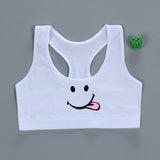 Women Sport Training Bra Cartoon Smiley - White - Shop N Save