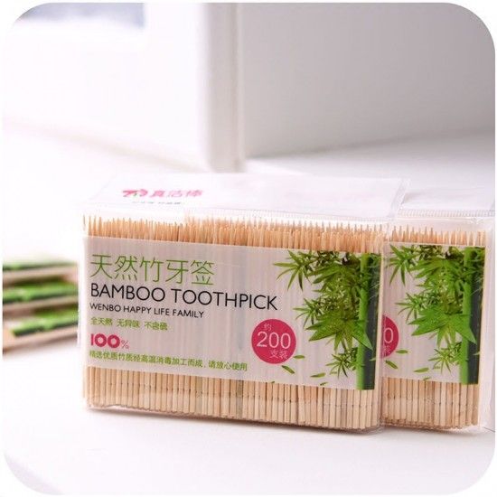 200 Pieces In One Pack Bamboo Wooden Toothpick - skin