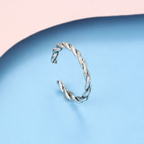 2 Pcs Female Ins Simple Niche Design Smiley Fashion Silver