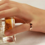 Silver-Plated Butterfly Ring Personality Rose Gold