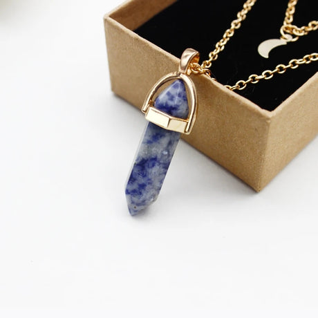 Lucky Stone Hexagonal Pendant Necklace - Ethnic Fashion Gift for Women - Shop N Save