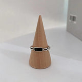 2 Pcs Fashion Heart Shaped Mixture Ring Hip-Hop Punk Hollow Women Ring Silver