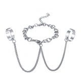 Chain Ring Female Adjustable Conjoined Open Joint Ring Silver