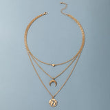 Tocona Bohemian Moon &amp; Heart Necklace: Multi-layer Chain Choker Jewelry - Shop N Save