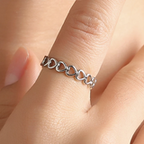 Fashion Cute Hollow Heart Stainless Steel Romantic Ring Golden