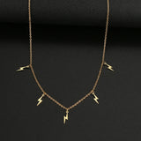 Stainless Steel Lightning Necklace - Gold Silver Multi-Accessory - Shop N Save