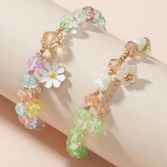 Crystal Daisy Female Jewelry Flower Bracelet - Purple