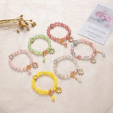 Crystal Daisy Female Jewelry Flower Bracelet - Red