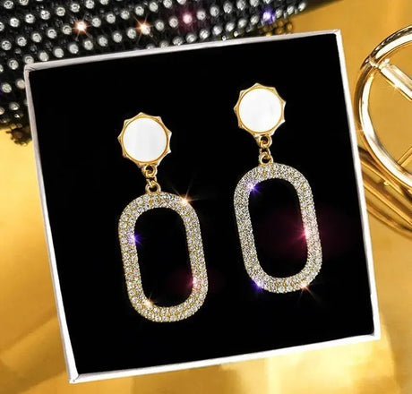 Exaggerated Oval Earrings: Korean &amp; European Fashion Fusion - Shop N Save