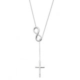 Cross Infinity Pendant Necklace Women Fashion Jewelry Sliver