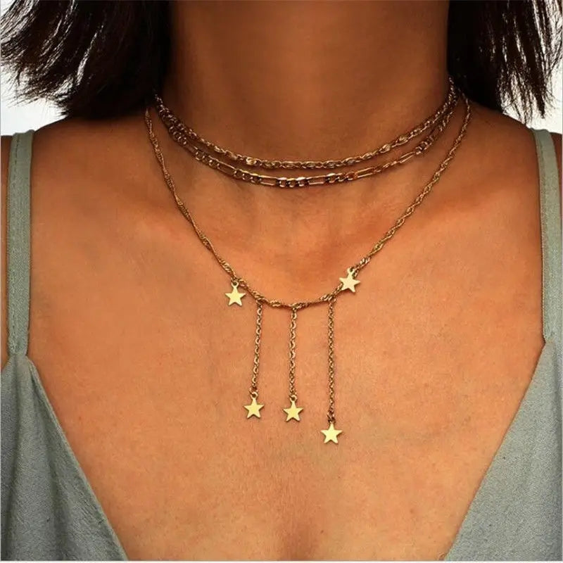 Gold Falling Star Pendant: Exquisite Festival Jewelry &amp; Cascading Stars - Shop N Save