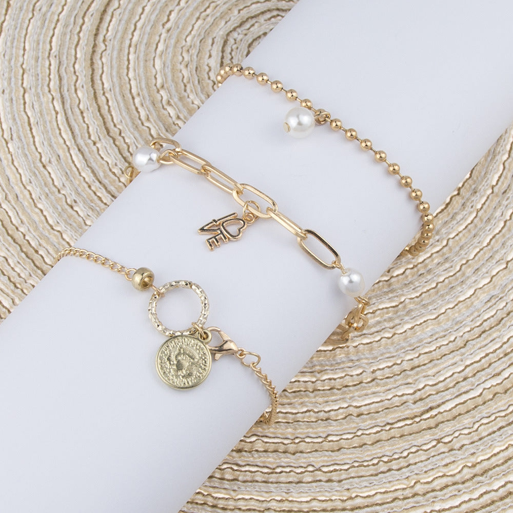 Bohemian Pearl Love Letter Bracelet Set - Retro Beach Jewelry - Shop N Save