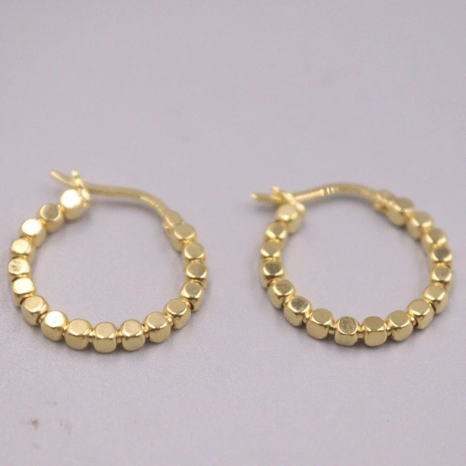Yellow Golden Cube Bead Hoop Earrings - Shop N Save