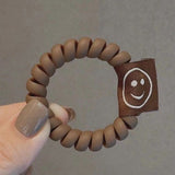 3 Pcs Frosted Color Telephone Elastic Hair Tie Multicolor