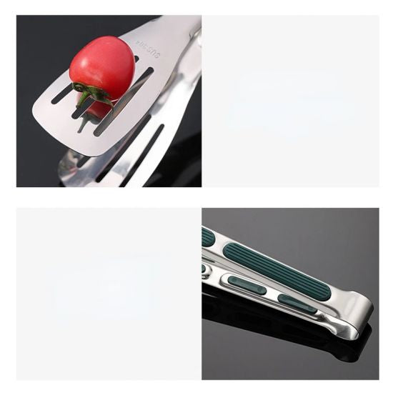 Food Tongs Stainless Steel Kitchen Tongs Meat Salad Steak Food Clip (Silver) - Shop N Save