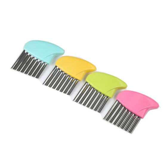 Stainless Steel Potato Carrot Wavy Cutter Slicer Chips Knife (Pink) - Shop N Save