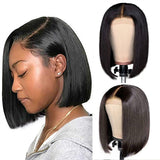 Women's short straight hair short BOBO mid-part breathable chemical fiber headgear 