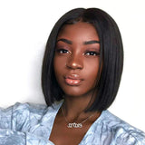 Women's short straight hair short BOBO mid-part breathable chemical fiber headgear 