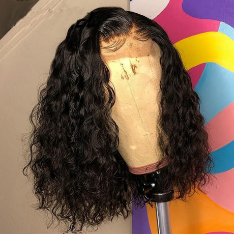 Short Curly Hair Wig - Middle-Parted Corn Perm