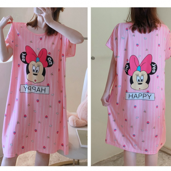 Printed Nightwear For Women Sleepwear Pink