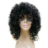 African Curly Wig - Short Fluffy Black Wig