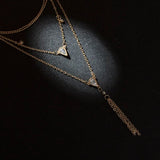 Bohemia Tassel &amp; Geometric Necklace: Multilayer Water Drop Choker for Women - Shop N Save
