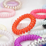 High Quality Telephone Line Hair Tie- Dark Pink
