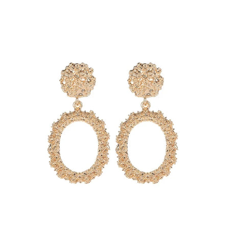 Punk Heavy Metal Geometric Gold Drop Earrings for Women - Shop N Save