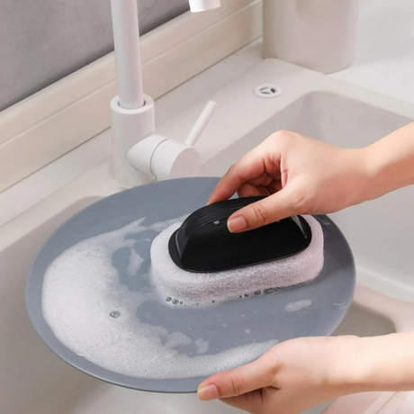 Heavy Duty Handle Sponge Kitchen Cleaning Brush - Shop N Save
