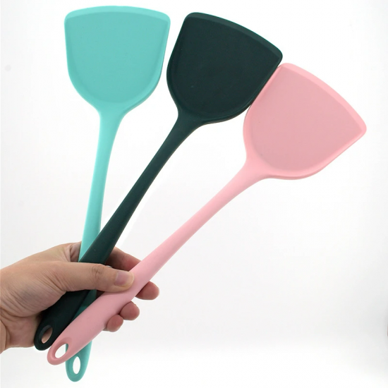 Silicone Non Stick Cooking Utensils Spatula Turner (Black) - Shop N Save